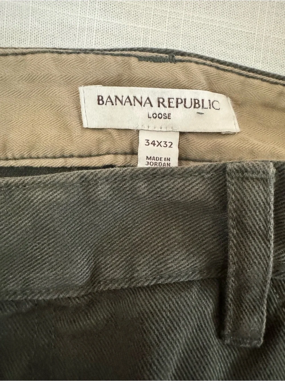 Banana Republic Men's Olive Green Straight Jeans